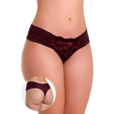 Imagem de Calcinha IMI Lingerie Tanga Fio Dental Duplo Em Microfibra E Renda Ant