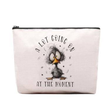 Imagem de CEASQVAA Bolsa de maquiagem Have the Day You Merve, presente engraçado peculiar, presentes motivacionais para mulheres amantes de caveiras, bolsa de maquiagem de esqueleto, bolsa com zíper, artigos de