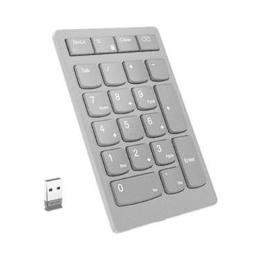 Imagem de Lenovo Teclado numérico Go Wireless – Conectividade sem fio – RF – Calculadora de 2,40 GHz, TAB, Equal, Esc Hot Key(s) – PC – Interruptor de tesouras – Cinza tempestade