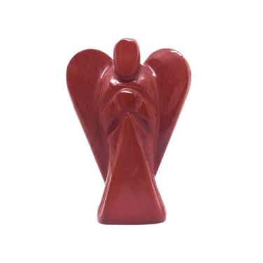 Imagem de Gangesindia® Estatueta de anjo da guarda jaspe vermelho, 5 cm, pedra natural esculpida à mão