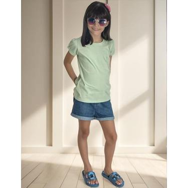 Imagem de Blusa Milon Infantil Menina Manga Lisa Básica Cotton, Verde, Claro, 2