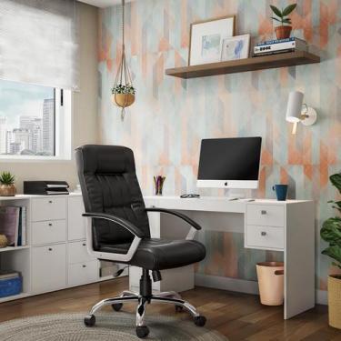 Imagem de Cadeira de Escritório Presidente Giratória Helms Preta - Mobly