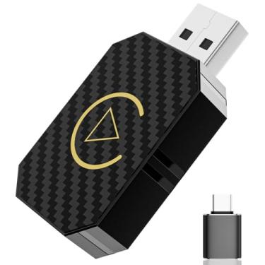 Imagem de Mini adaptador CarPlay sem fio e adaptador Android sem fio automático para converter CarPlay com fio, para carros 2016+/Apple iOS 10+, sem atraso, Plug and Play, com conectores USB-A para USB-C
