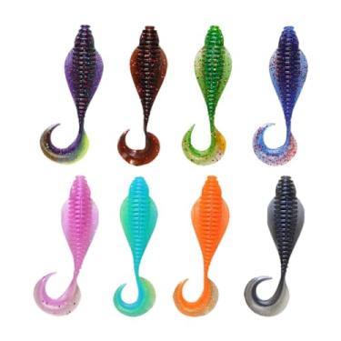 Imagem de Deevoka 8 peças iscas de pesca macias iscas de pesca peixes artificiais iniciantes de natação de cores brilhantes kit de macias para lúcios bagres