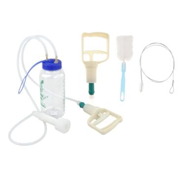 Imagem de Ioensy Kit de ordenhador de vaca com vaca com bomba de vácuo para a mão para suprimentos portáteis de gado Fácil de limpar para planta, Teato Único 1000ml