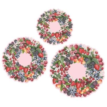 Imagem de Hester & Cook Doilies de papel descartáveis - Doilies redondos 8, 10, 30,5 cm para mesas, bandejas de servir, tábuas de charcutaria - Pacote com 12 - Feito nos EUA (Wild Berry)