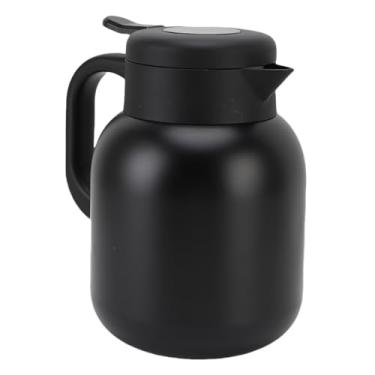 Imagem de Bule de chá Isolado a Vácuo Com Infusor 1500ml de Aço Inoxidável Exibir Panela de Retenção a Frio Quente para Bebida de Leite de café (Preto)