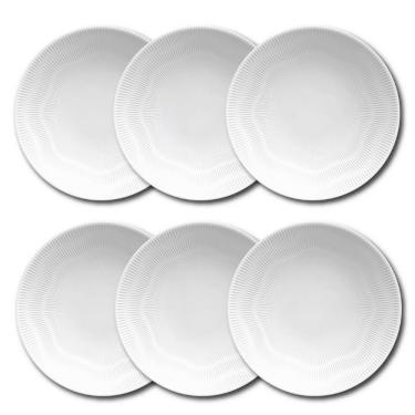 Imagem de Conjunto De Pratos Fundos Germer Shell Em Porcelana 6 Peças Branco