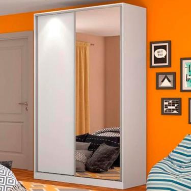 Imagem de Guarda-Roupa Moon Com Espelho 2 Portas De Correr 3 Gavetas E 6 Prateleiras Nova Mobile Branco