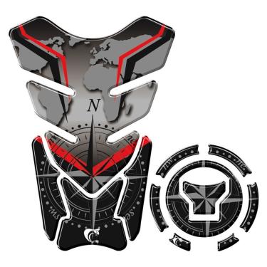 Imagem de Kit Protetor De Tanque E Bocal Moto Honda Acima 2018 Vermelho Bússola Vermelho