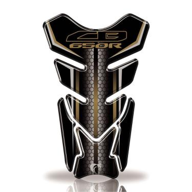 Imagem de Protetor De Tanque Adesivo Moto Honda Cb 650R Dourado Preto