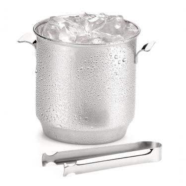 Imagem de Balde De Gelo Bar Com Pinça Inox Festa Bebidas Drinks 650ml Bar Verão Baldinho Bebidas Gelar