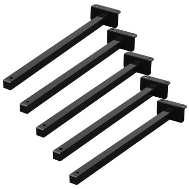 Imagem de 05 Suportes Refletor Fachada Banner Braço 60 Cm 05 Cjt - Preto