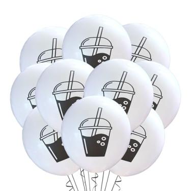 Imagem de Malayan Products Boba Balloons 12 unidades de látex, decorações de aniversário de chá de bolhas, suprimentos para eventos de chá e leite de pérola de tapioca, tamanho padrão de 30 cm