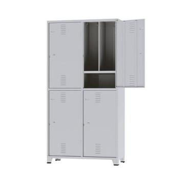 Imagem de Roupeiro de Aço INSALUBRE com 04 Portas  1,961,000,41m  CZ/CZ  AMAPA  