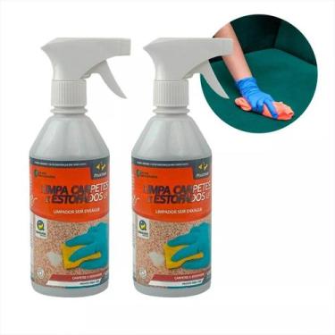Imagem de Limpador De Carpetes E Estofados Sem Enxágue 500ml Kit C/2 - pisoclean