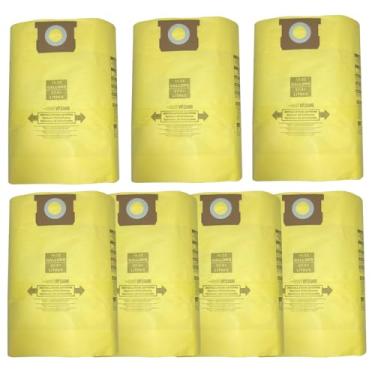 Imagem de 7 pacotes 15-22 galões VF2008 Tipo G 90663 Tipo J 90673 Amarelo (Camadas Duplas) Sacos de Filtro de Pó Apto para Aspiradores de Pó Molhado/Seco Apto para Artesão CMXZVBE38769, CMXZVBE38772