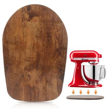Imagem de Tapete deslizante para Kitchen Aid Misturador de cabeça inclinada de 4,5 a 5 Qt, bandeja deslizante de madeira para acessórios e acessórios de batedeira artesanal, armazenamento de bancada, marrom
