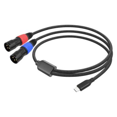 Imagem de FVDPWYE para 2 Cabos XLR Cabo Divisor Fio Estável Anti Interferência Cabo Estéreo AUX Cabo Auxiliar para TV Fone de Ouvido Telefone, 3m