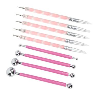 Imagem de Ferramenta de Indentação de Argila DIY Bolas de Aço Inoxidável Escultura Manicure Manicure Artsupplies Set With Point Rhinestones Pen para Pintura e Outros Projetos de Artesanato