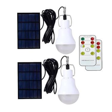 Imagem de Meichoon Lâmpada Solar 2 Peças Com Controle Remoto Portátil Led Para Iluminação Externa, Tenda, Galinheiro, Acampamento, Caminhada, Pesca Noturna, Emergência My13