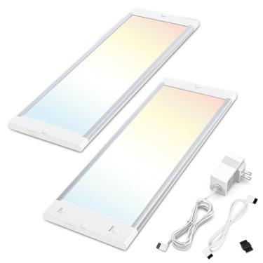 Imagem de MYPLUS Kit De Iluminação Led Para Armários, Armário Cozinha Com 5 Temperaturas Cor E Controle Faça Você Mesmo Por Aplicativo Malha, Potência 11 W Brilho 700 Lúmens, Painéis Conectáveis 2 X 12"