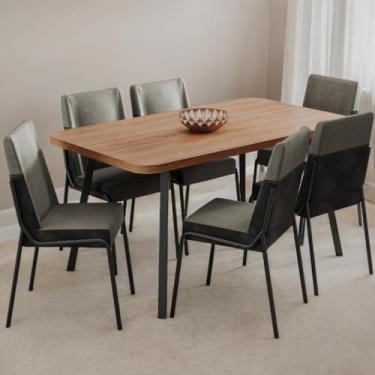 Imagem de Conjunto Sala de Jantar 6 Cadeiras San Paolo Carraro Nog Pre