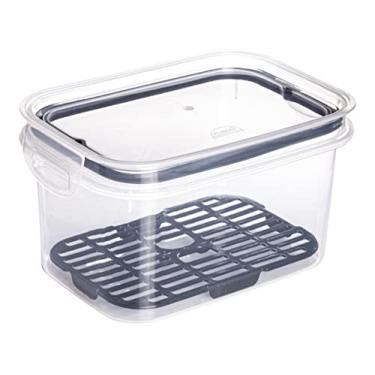 Imagem de Pote Trava Mais Retangular 1,2L C/Escorredor Plasútil