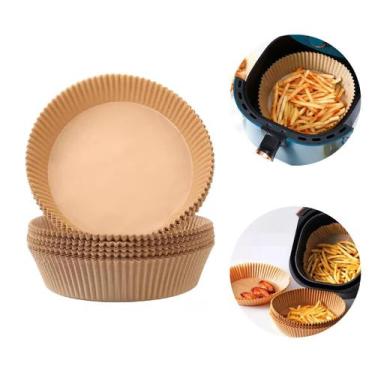 Imagem de kit 50 Unidades Forro Grande De Papel Air Fryer Tapete Antiaderente Fi