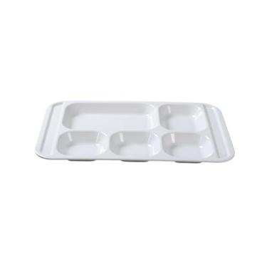 Imagem de Prato de fast food requintado quadrado branco de imitação minimalista doméstico de porcelana - placa multigrade de 40 cm (espessa)