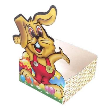 Imagem de Cestinha de Páscoa Coelho Alegre 6,5cm x 3,5cm - 10 Un - Festa Maluca