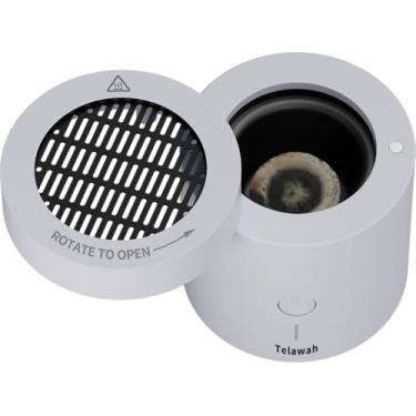 Imagem de Queimador de incenso elétrico giratório flip-top bukhoor portátil com carregamento USB, máquina eletrônica inteligente de aromaterapia branca (tipo especial de fragrância de carvão briquete de carvão)