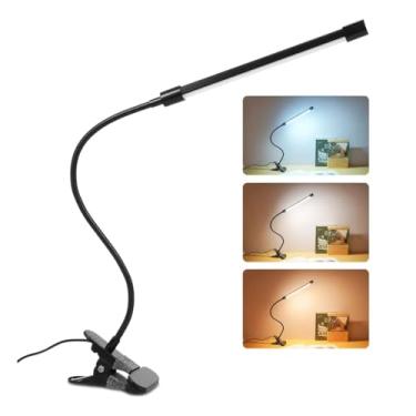 Imagem de Luminária Luz Mesa Led Usb Flexível Clipe Leitura Escritório bivolt