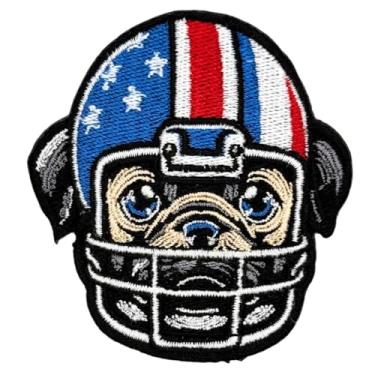 Imagem de Siam Accs Fãs de Rugby Bulldog Francês com Patch de Capacete Bordado Fã de Futebol Americano Equipe Favorita Ferro em Costurar para Roupas Mochilas Jeans Motocicleta Jaquetas Personalizadas Chapéus