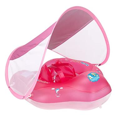 Imagem de Chusui Bóia de natação inflável para bebês Anel de bóia de natação para bebês Bonito bóia de piscina para bebês Brinquedos de piscina para 3 a 24 meses para bebês meninos e meninas com mini bomba CX