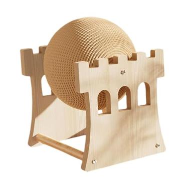 Imagem de Generic Arranhador de madeira para treinamento, exercício de arranhar, placa de arranhar, brinquedo para gatos, coelhos, pequenos animais, filhotes, Castelo Grande
