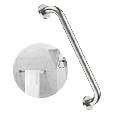 Imagem de Barra de apoio de chuveiro de 40,6 cm de níquel escovado acetinado, alça de segurança ZUEXT de aço inoxidável, barra de equilíbrio de banheiro, suporte de trilho de mão de segurança - alça de banho