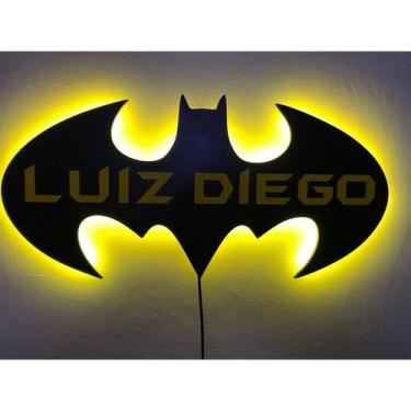 Imagem de Luminária Batman MDF Personalizada - com fonte bivolt - NoBrand, Bivol