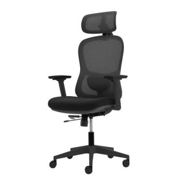 Imagem de Cadeira Ergonômica NR 17 Presidente Prime Preta Encosto Mesh Apoio de 
