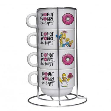 Imagem de Kit 4 xícaras Simpsons com Torre de metal - mimos e personalizados