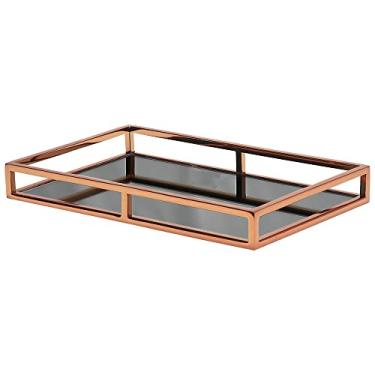 Imagem de Bandeja retangular em aco inox e vidro preto L41xP26xA5cm cor cobre-COBRE - Fracalanza- Full Fit
