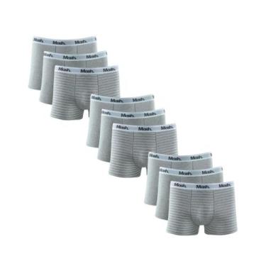 Imagem de Kit 9 Cuecas Boxer Mash Adulto Listrada 110.38 Combo, GG, Cinza