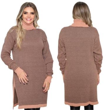 Imagem de Kit 2 Ponchos Feminino Plus Size Xadrez com Mangas Gola Alta - Ebeneze