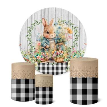 Imagem de Trio Capas Cilindro + Painel Sublimado 1,50m Páscoa - Fadrix, K1PSC036