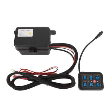 Imagem de Luocute Painel de Interruptor de 6 Gangues, Concha de Alumínio Diminuído 720W 12V 60A LED Light Bar Circuit Circlor, Adequado para o Carro de Caminhão UTV ATV (Luz azul)