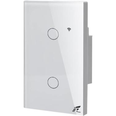 Imagem de Interruptor Inteligente Wi-Fi + RF433, 2 Botões Touch, Compatível com Alexa, Controle por Aplicativo