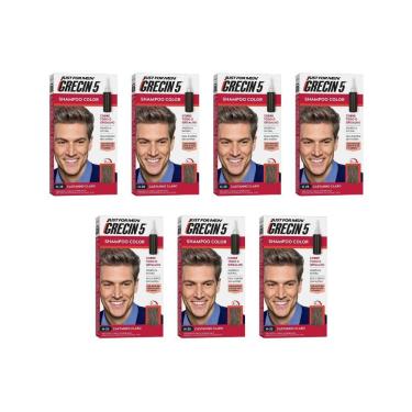 Imagem de Grecin 5 Shampoo Tonalizante Castanho Claro - Kit Com 7Un
