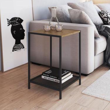 Imagem de Mesa Lateral Metalic 40x40 Estilo Industrial Móvel na Caixa, Vermont/P