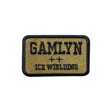 Imagem de AKIKOPATCH Etiqueta de nome Gamlyn Iron On Patches, tamanho 7,6 cm, adesivos de quarta asa para roupas, mochilas, chapéus, jeans, bolsas, remendos bordados de fantasia, adesivos de tecido Bookish Iron