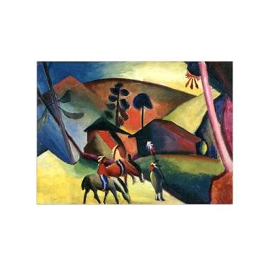 Imagem de Pinturas Famosas em Tela-Quadros Decorativos-People on Horses-Pôster e Impressões para Sala de Estar e Casa 50x70cm20x27in Sem Moldura